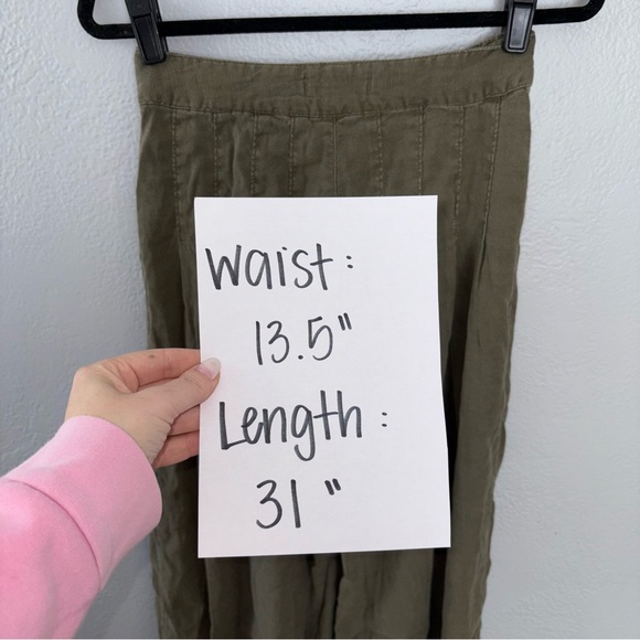 Free People High Rise Olive Green Wide-Leg Pants - Picture 5 of 5